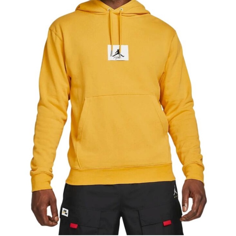 Nike Air Jordan Flight Yellow Hoodie Sweatshirt Pullover Men's Size L